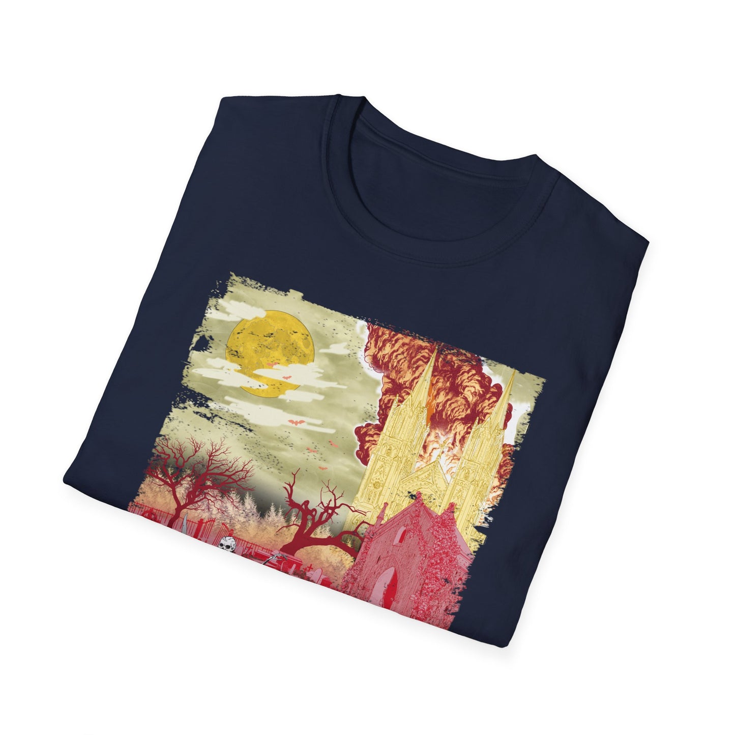 Spooky Skeleton Art T-Shirt, Halloween Apparel, Unisex Graphic Tee, Festival Wear, Unique Gift for Halloween Lovers, Graveyard aesthetic