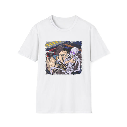 Unisex Softstyle T-Shirt Skeleton Lover Graphic Tee - Gothic, Punk Alt Girl/boy Aesthetic - Dark Romance