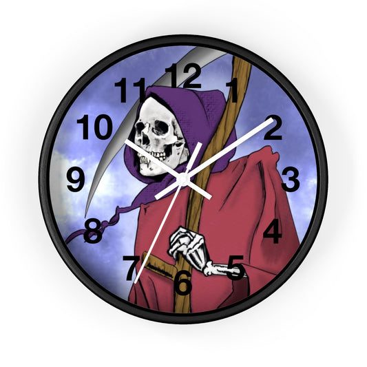 Gothic Grim Reaper Wall Clock - Spooky Decor, Halloween Gift, Unique Timepiece, Home Aesthetic, Vintage-Style Wall Art