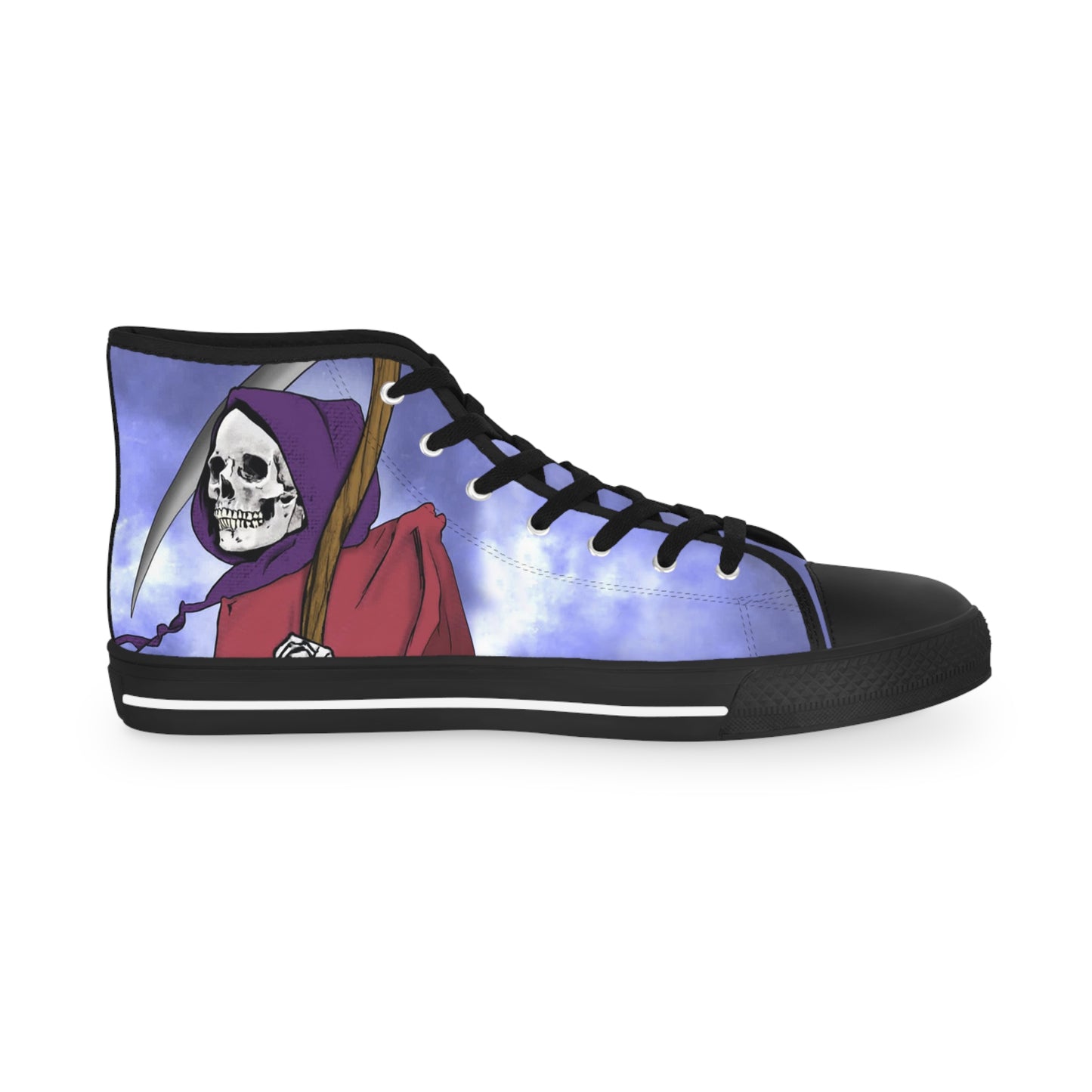 Grim Reaper High Top Sneakers, Unique Gift for horror Fans, high quality Custom Sneakers, Casual Footwear, Stylish Shoes for Every Occasion