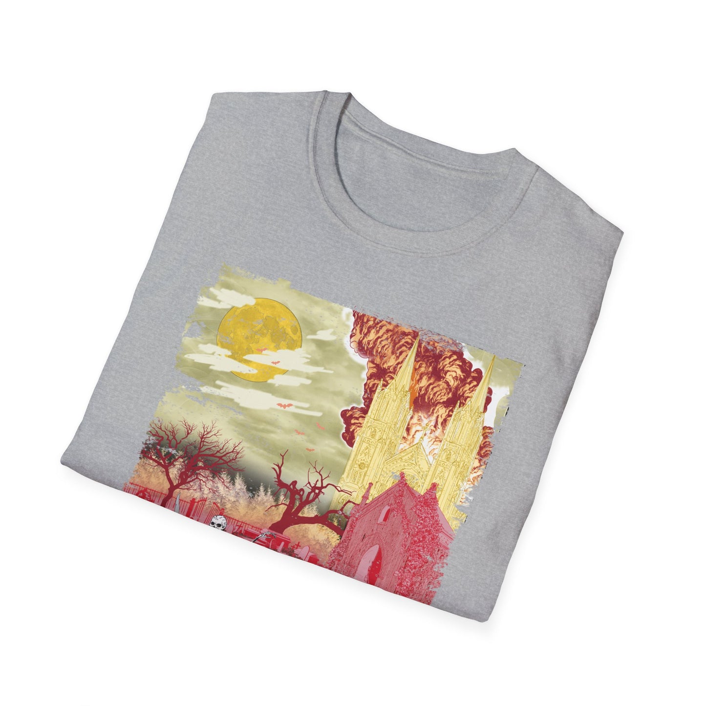 Spooky Skeleton Art T-Shirt, Halloween Apparel, Unisex Graphic Tee, Festival Wear, Unique Gift for Halloween Lovers, Graveyard aesthetic