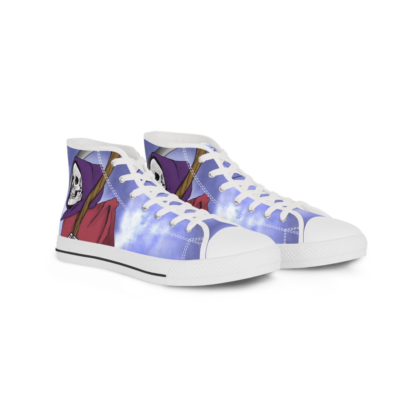 Grim Reaper High Top Sneakers, Unique Gift for horror Fans, high quality Custom Sneakers, Casual Footwear, Stylish Shoes for Every Occasion