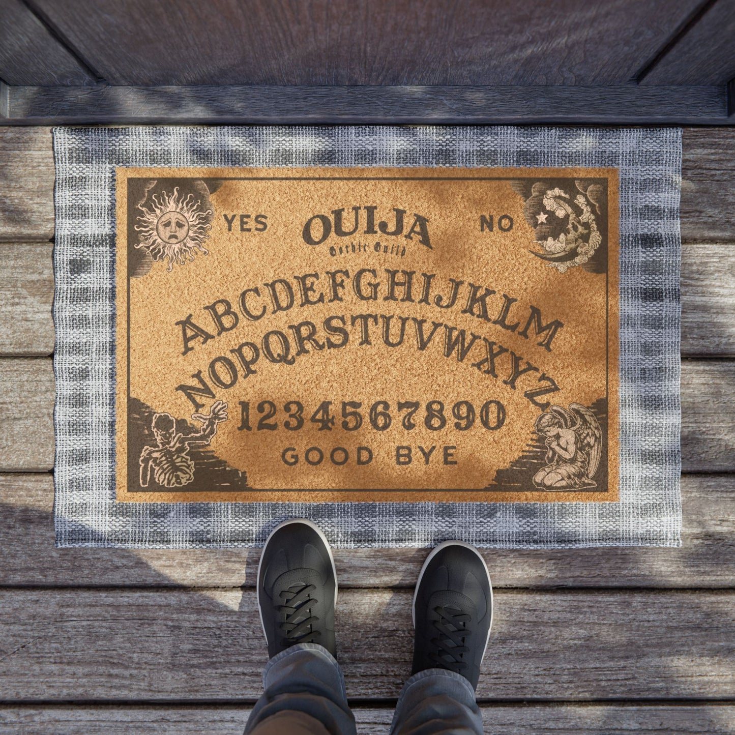 Ouija Board Doormat, Halloween Welcome Mat, Spooky Home Decor, Witchy Entryway Rug, Bohemian Style Doormat