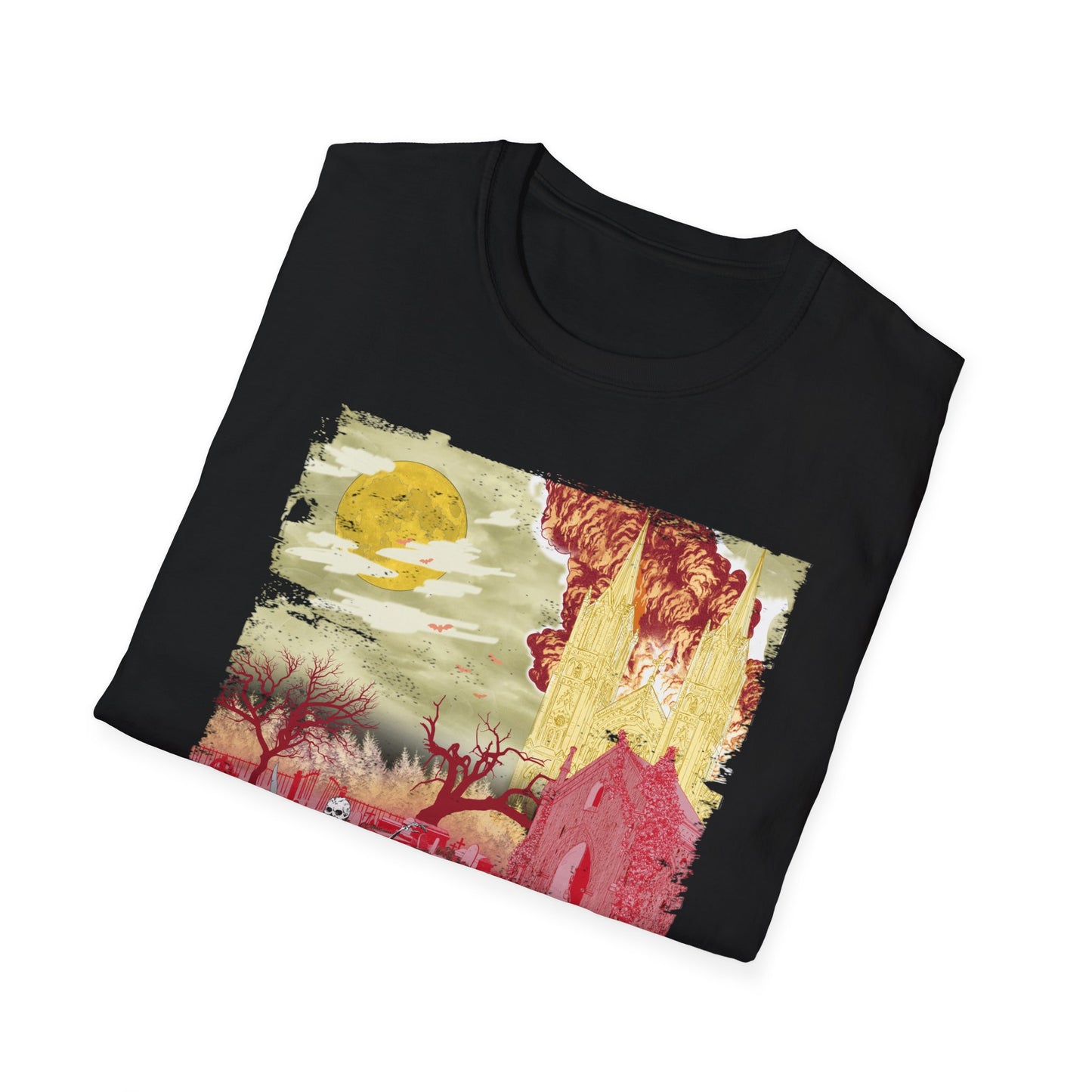 Spooky Skeleton Art T-Shirt, Halloween Apparel, Unisex Graphic Tee, Festival Wear, Unique Gift for Halloween Lovers, Graveyard aesthetic