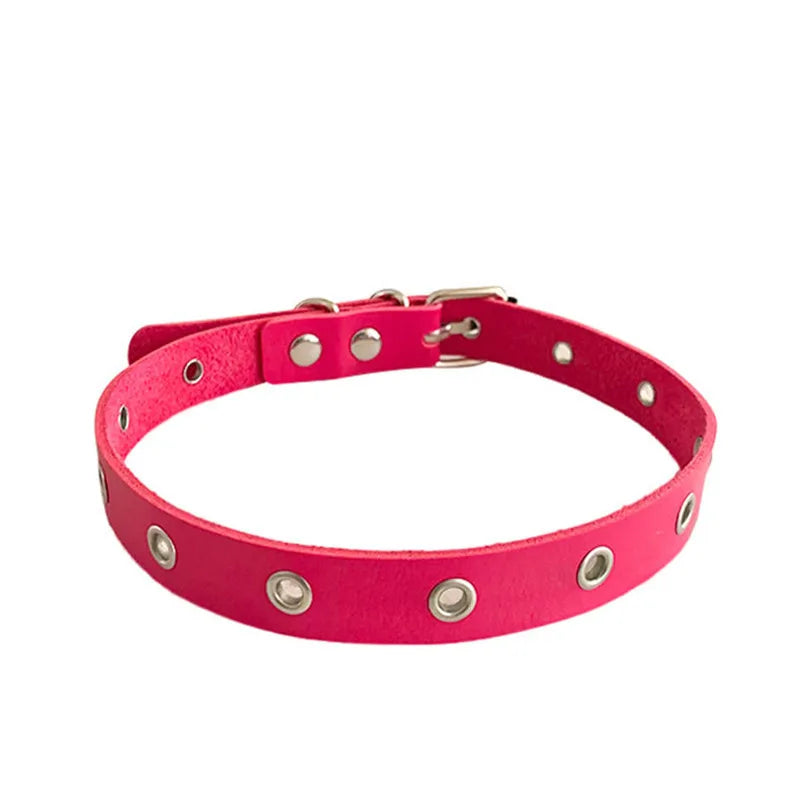 PU Leather Heart Choker Necklace β Gothic Punk Rock Collar | Harajuku Nightclub Cosplay Body Accessory for Women