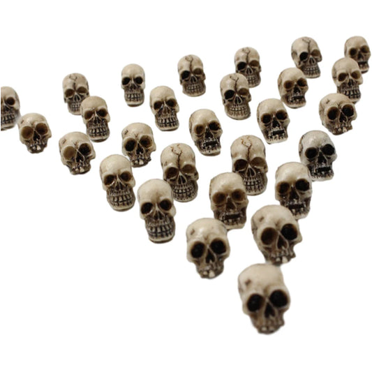 Mini Gothic Skull Set (20–60pcs) – Tiny Skeleton Heads for Halloween, Garden Decor, Witchcraft Crafts, Terrarium, Potted Plant Accessories