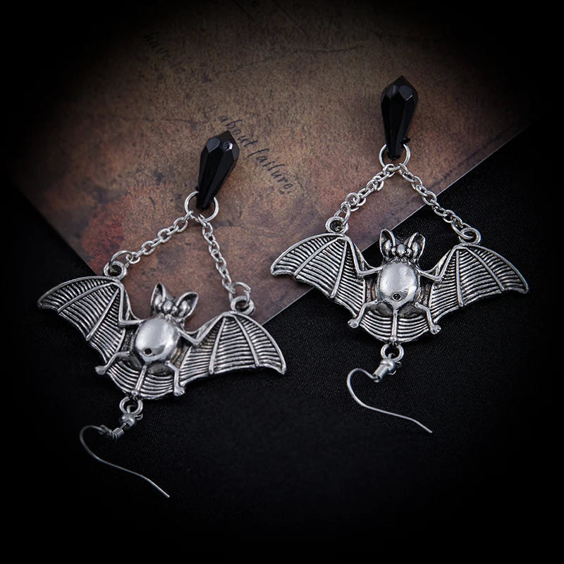 Gothic Vampire Bat Earrings β Punk Rock Jewelry | Halloween Gift Accessory | '' Free Shipping ''