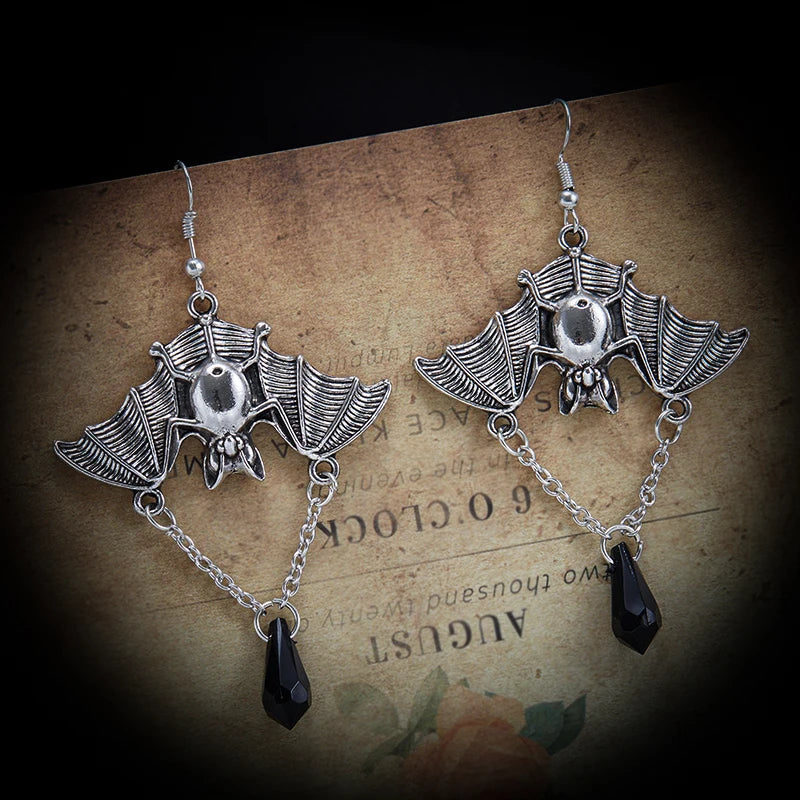 Gothic Vampire Bat Earrings β Punk Rock Jewelry | Halloween Gift Accessory | '' Free Shipping ''