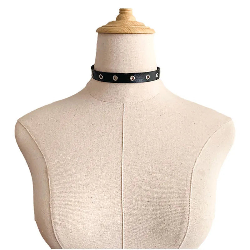 PU Leather Heart Choker Necklace β Gothic Punk Rock Collar | Harajuku Nightclub Cosplay Body Accessory for Women