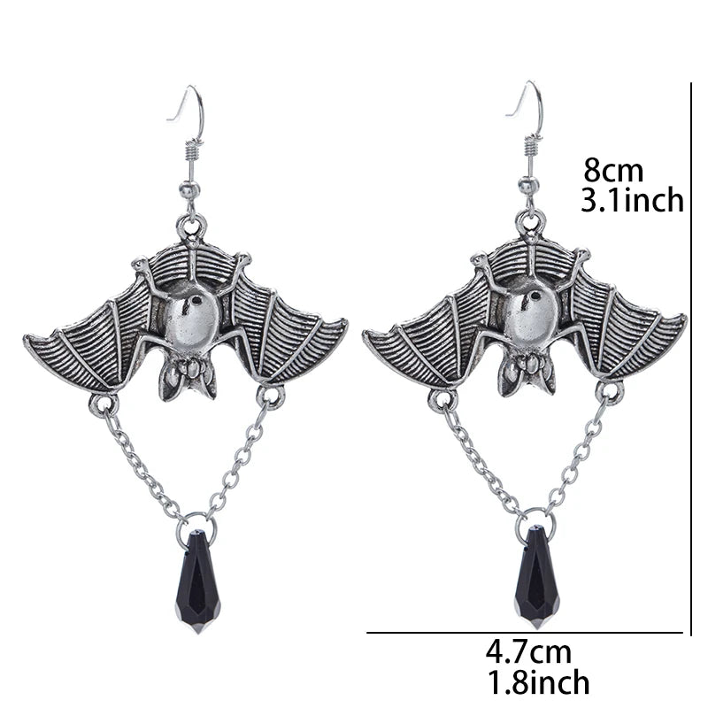 Gothic Vampire Bat Earrings β Punk Rock Jewelry | Halloween Gift Accessory | '' Free Shipping ''