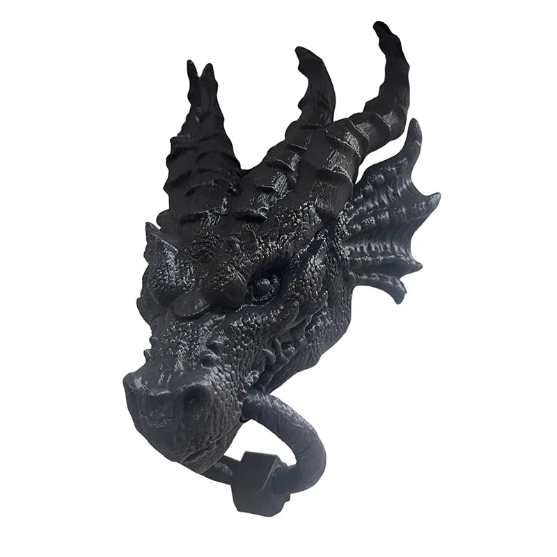 Gothic Dragon Head Door Knocker β Dark Fantasy Wall Decor for Home or Office | Heavy Resin Dragon Statue for Gothic & Medieval Home Aesthetic