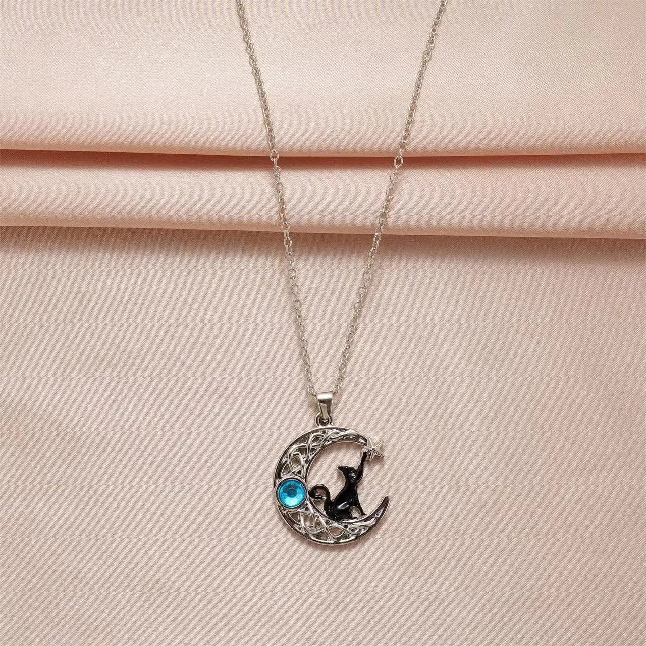 Gothic Cat Moonstone Choker Necklace β Colorful Rhinestone Pendant | Sparkling Fashion Jewelry for Women | '' Free Shipping ''