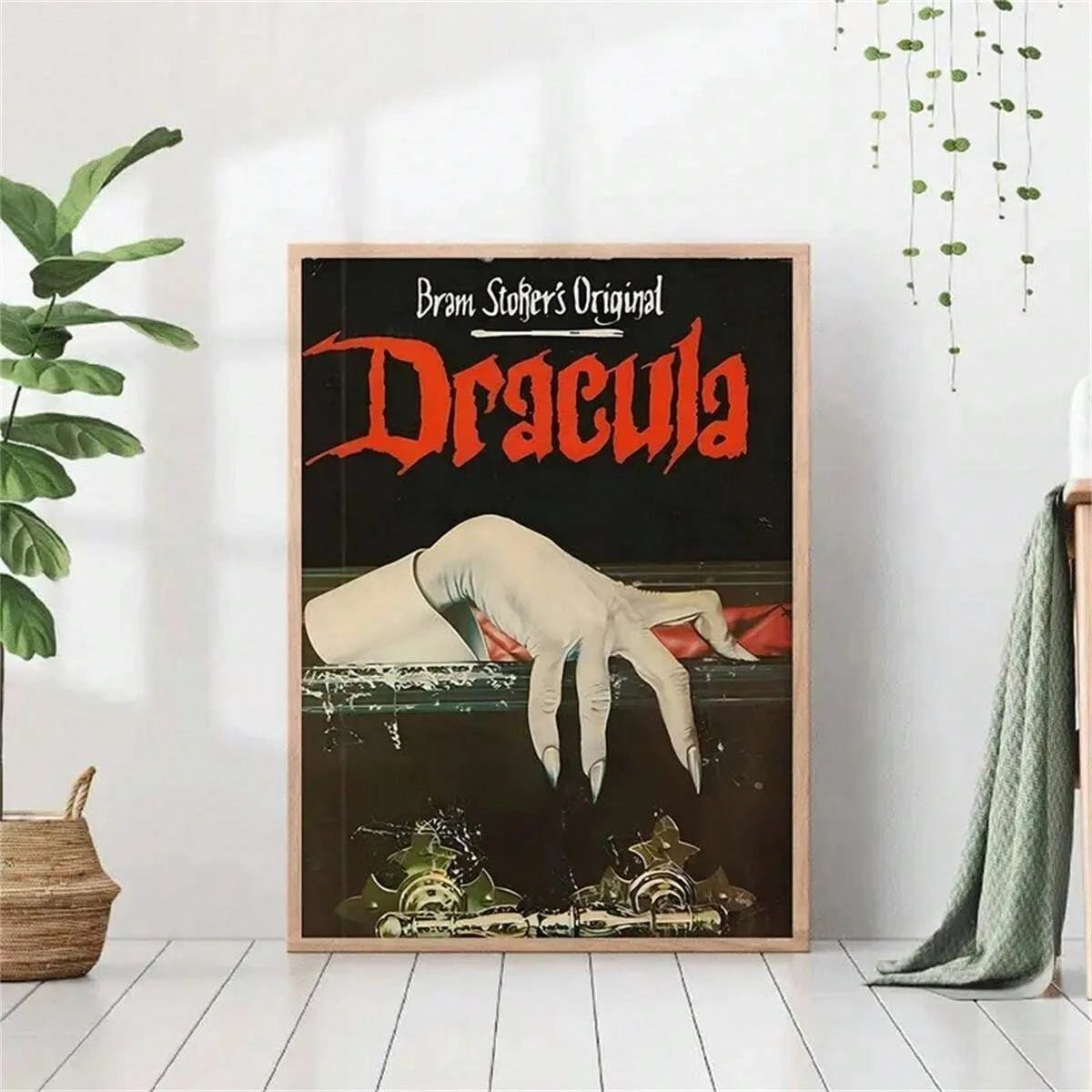 Dracula Vampire Hand Canvas Print β Gothic Horror Wall Art Poster for Living Room, Bathroom, or Halloween Decor