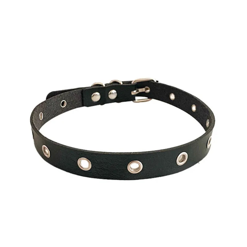 PU Leather Heart Choker Necklace β Gothic Punk Rock Collar | Harajuku Nightclub Cosplay Body Accessory for Women