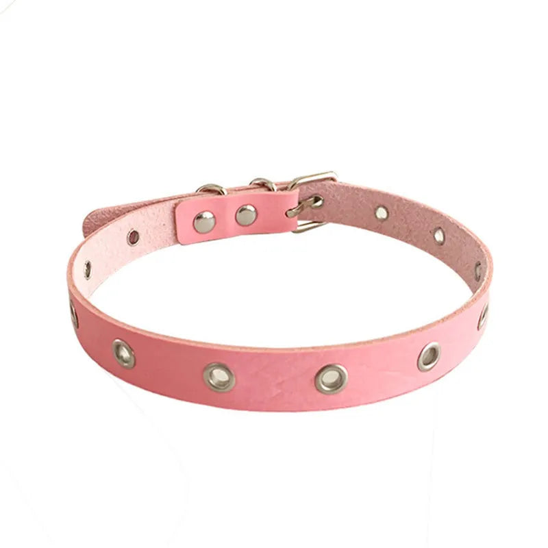 PU Leather Heart Choker Necklace β Gothic Punk Rock Collar | Harajuku Nightclub Cosplay Body Accessory for Women