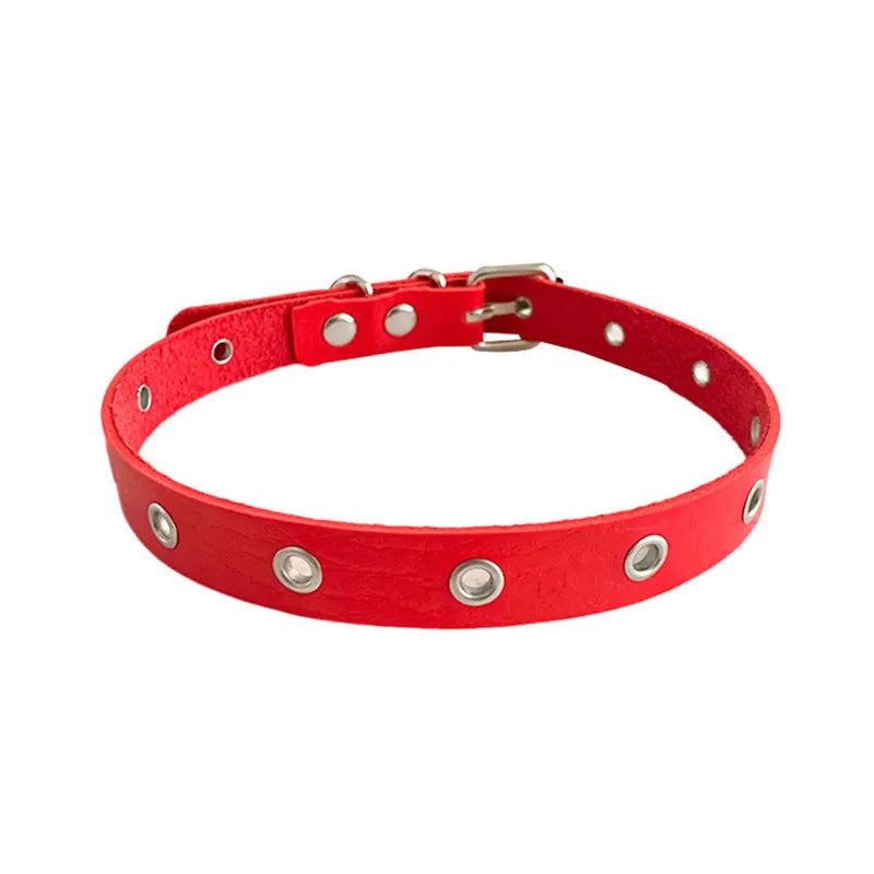 PU Leather Heart Choker Necklace β Gothic Punk Rock Collar | Harajuku Nightclub Cosplay Body Accessory for Women