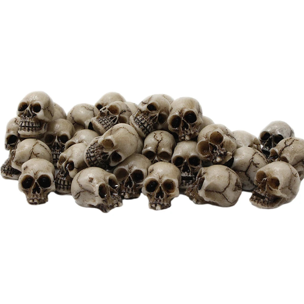 Mini Gothic Skull Set (20β60pcs) β Tiny Skeleton Heads for Halloween, Garden Decor, Witchcraft Crafts, Terrarium, Potted Plant Accessories