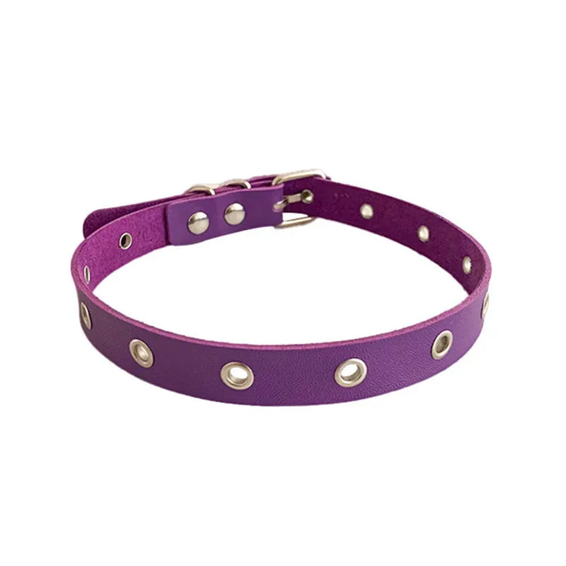 PU Leather Heart Choker Necklace β Gothic Punk Rock Collar | Harajuku Nightclub Cosplay Body Accessory for Women