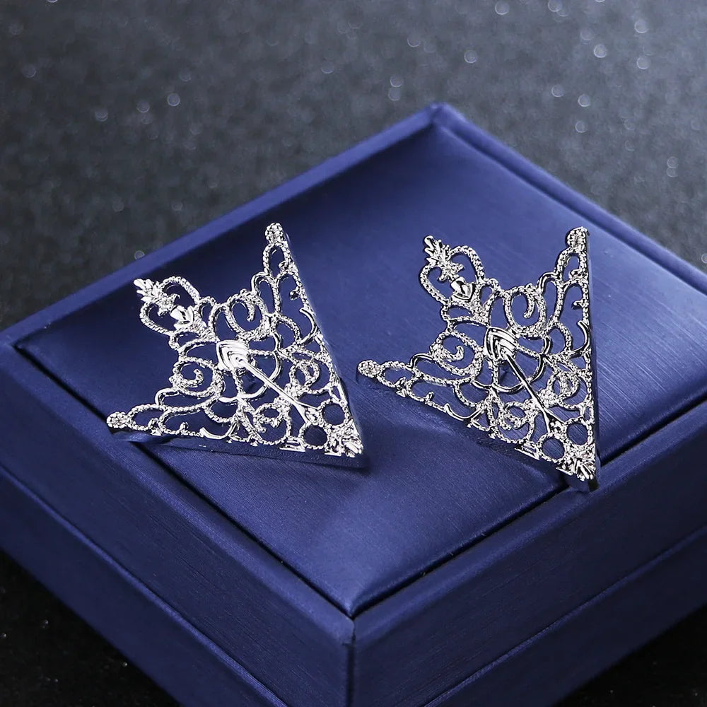 Gothic Vintage Collar Brooch β Triangle Pin for Shirt | Hollow Metal Decorative Jewelry | Free Shipping