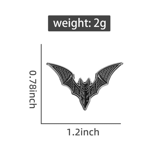 2pcs Gothic Bat Enamel Pins – Punk Witch Brooch Set for Halloween | Spooky Collar Badges & Gift Jewelry | '' Free Shipping ''