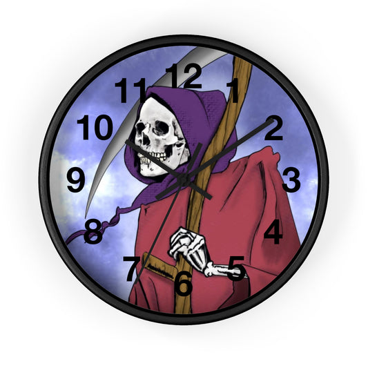 Gothic Grim Reaper Wall Clock - Spooky Decor, Halloween Gift, Unique Timepiece, Home Aesthetic, Vintage-Style Wall Art