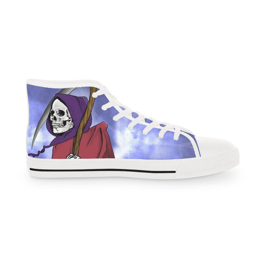Grim Reaper High Top Sneakers, Unique Gift for horror Fans, high quality Custom Sneakers, Casual Footwear, Stylish Shoes for Every Occasion
