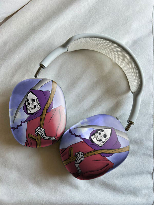 Gothic Skull Grim Reaper AirPod Max Case, Unique Headphone Cover, Halloween Gift, Trendy Accessories, Creepy Aesthetic Decor