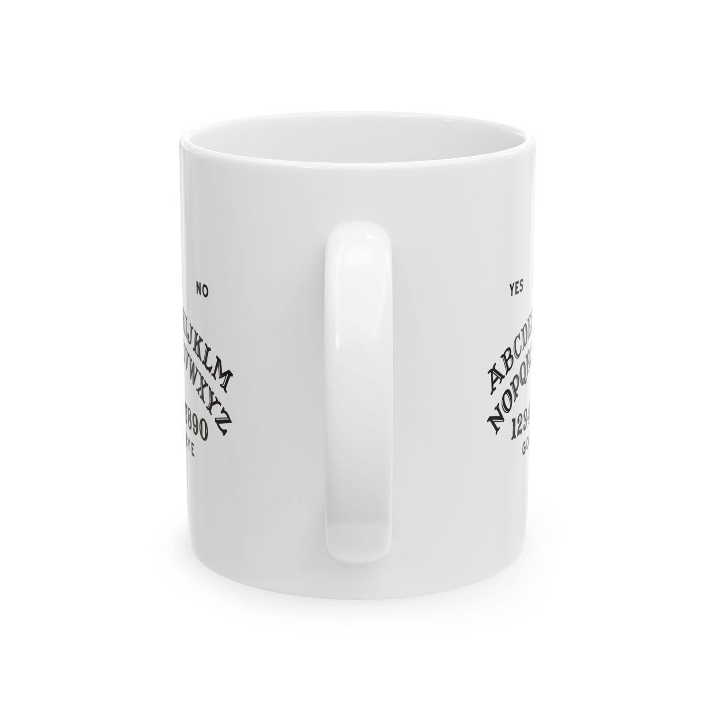 Ouija Stylish Ceramic Mug, Funny Coffee Cup, Gift for Friends, Customizable Drinkware, Unique Office Mug, Home Decor