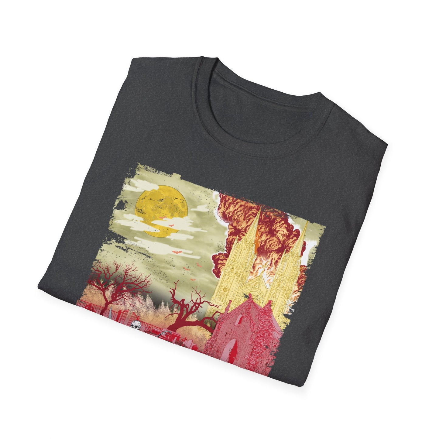 Spooky Skeleton Art T-Shirt, Halloween Apparel, Unisex Graphic Tee, Festival Wear, Unique Gift for Halloween Lovers, Graveyard aesthetic