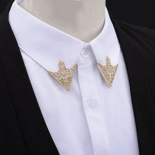 Gothic Vintage Collar Brooch – Triangle Pin for Shirt | Hollow Metal Decorative Jewelry | Free Shipping