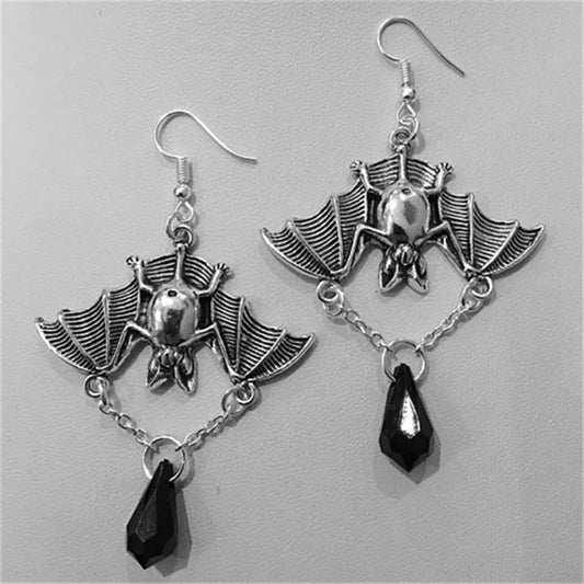 Gothic Vampire Bat Earrings – Punk Rock Jewelry  | Halloween Gift Accessory | '' Free Shipping ''