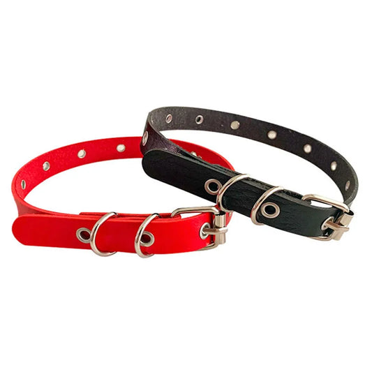 PU Leather Heart Choker Necklace – Gothic Punk Rock Collar | Harajuku Nightclub Cosplay Body Accessory for Women