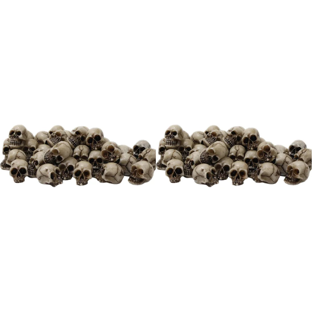 Mini Gothic Skull Set (20–60pcs) – Tiny Skeleton Heads for Halloween, Garden Decor, Witchcraft Crafts, Terrarium, Potted Plant Accessories
