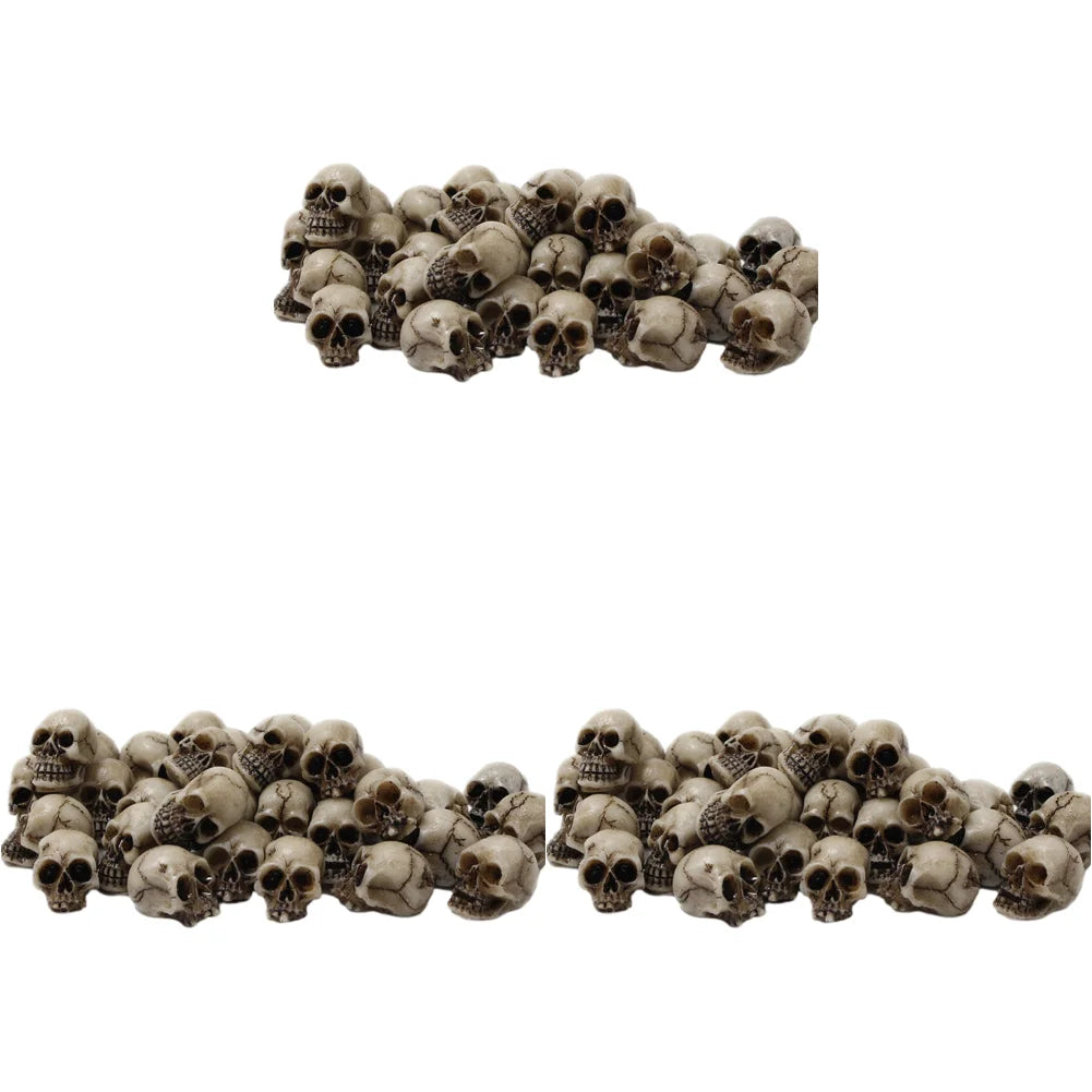Mini Gothic Skull Set (20–60pcs) – Tiny Skeleton Heads for Halloween, Garden Decor, Witchcraft Crafts, Terrarium, Potted Plant Accessories