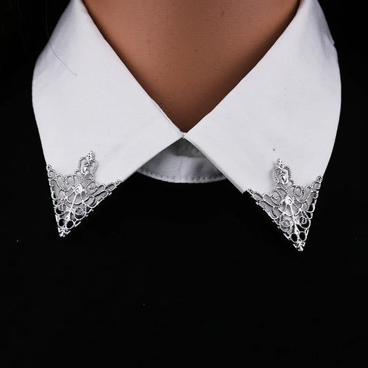 Gothic Vintage Collar Brooch – Triangle Pin for Shirt | Hollow Metal Decorative Jewelry | Free Shipping